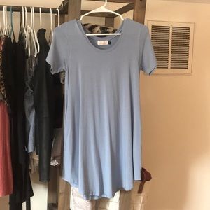 Blue Cotton Mini Dress